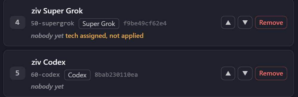 Two subscription rows in the pool with their agent assignments